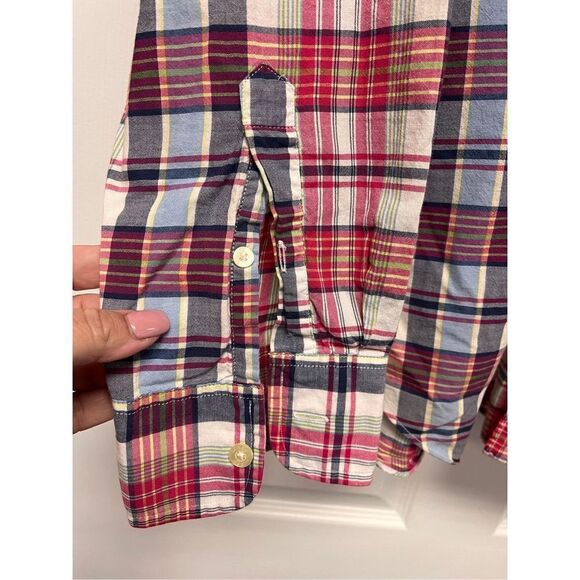 Tailored by J. Crew Madras Plaid Shirt sz XL - Picture 3 of 5